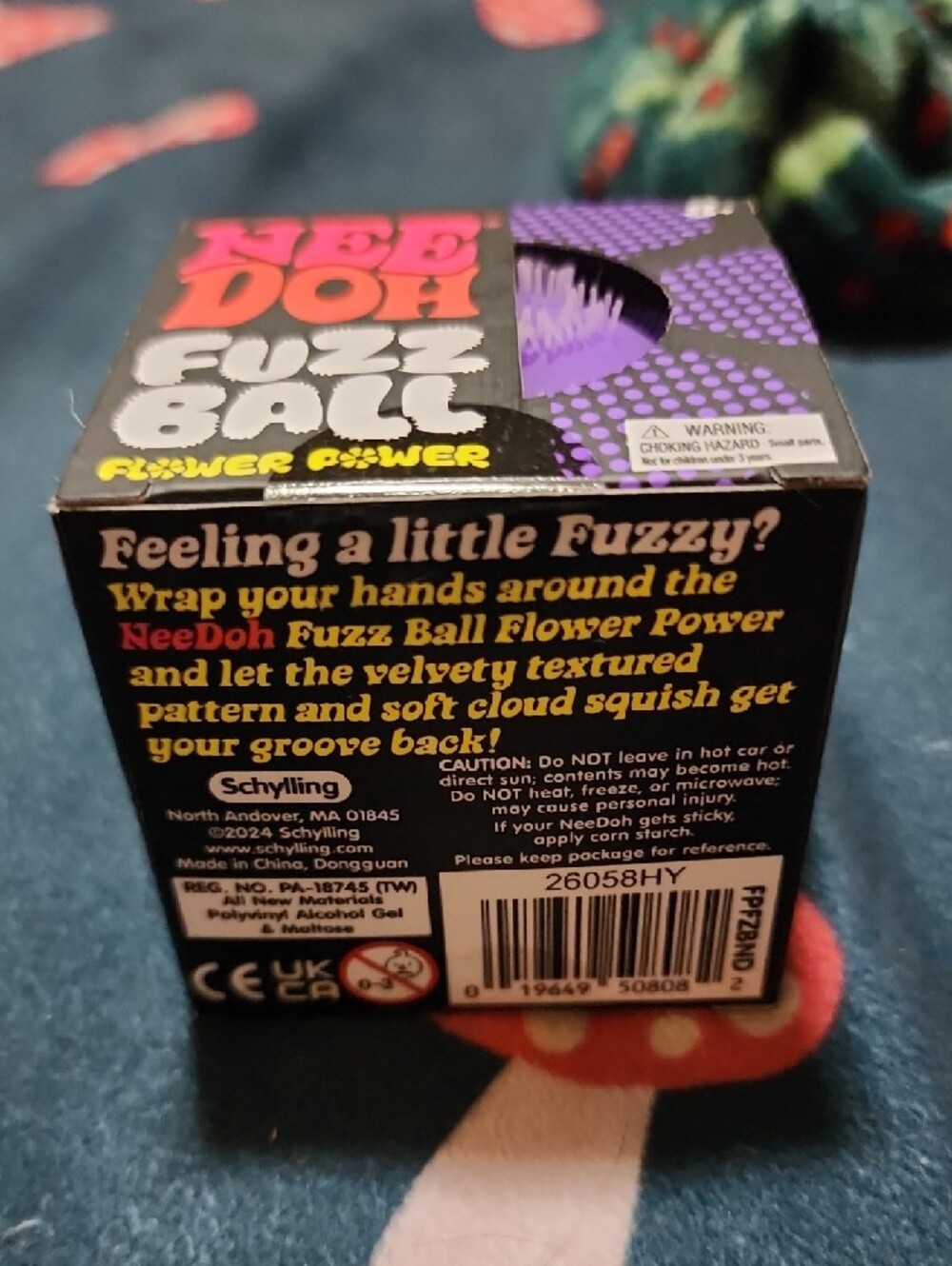 Purple Fuzz Ball Kids Stress Toy - Velvet Squeeze - Picture 2 of 4